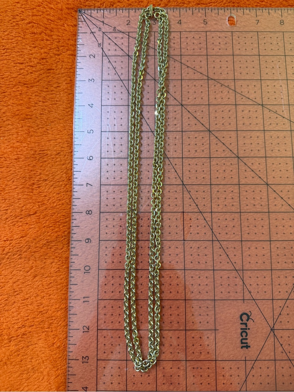 Vintage Monet Gold Tone Textured Link Chain Necklace 26” Signed Statement